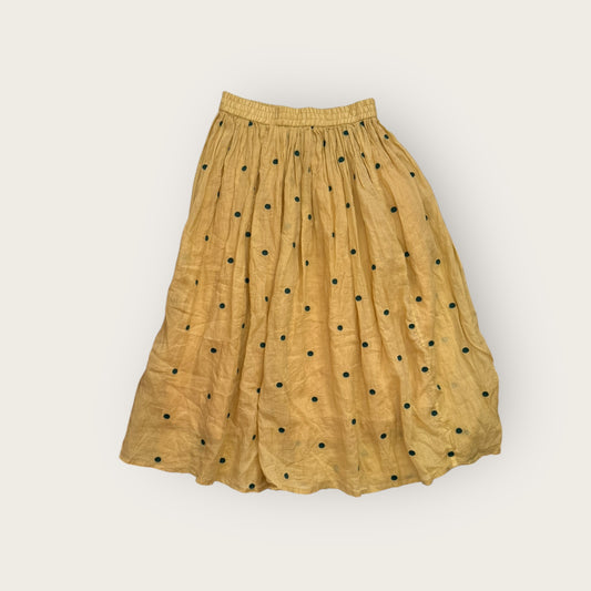 Dot embroidered flared skirt