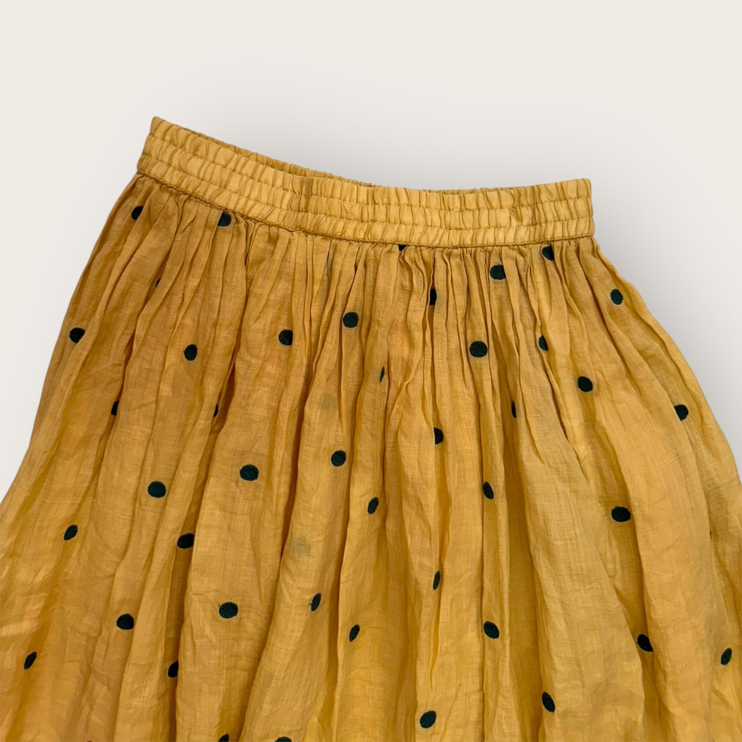 Dot embroidered flared skirt
