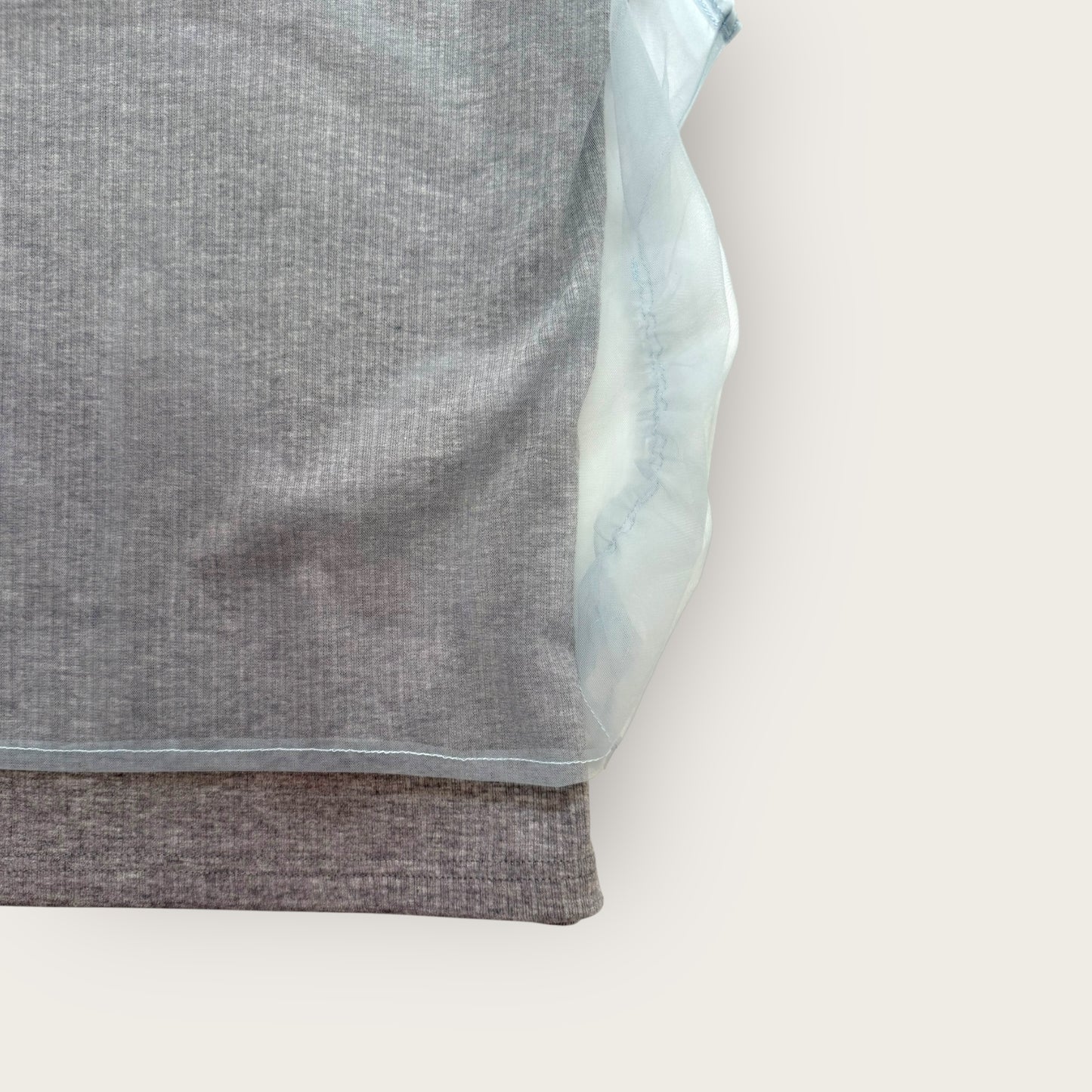 Rib x Tulle Layered Tank Top