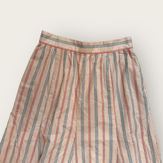 Pink Beige Striped Skirt