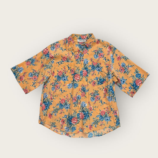 Orange floral print shirt