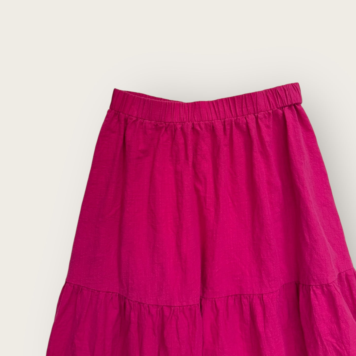 Shocking pink flared skirt