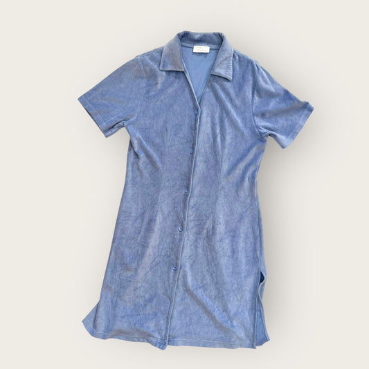 Pale blue velour midi dress