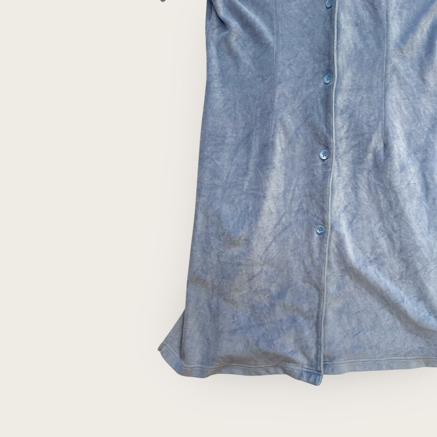 Pale blue velour midi dress