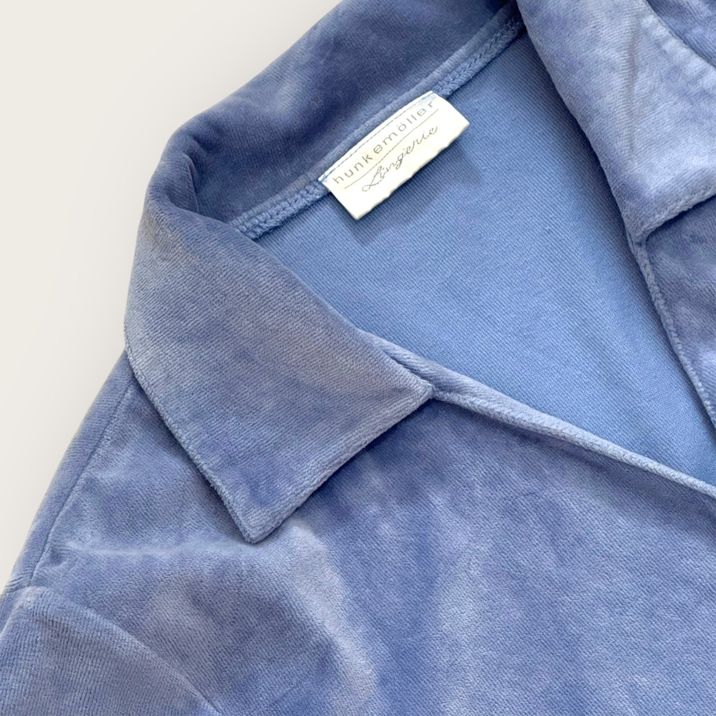 Pale blue velour midi dress